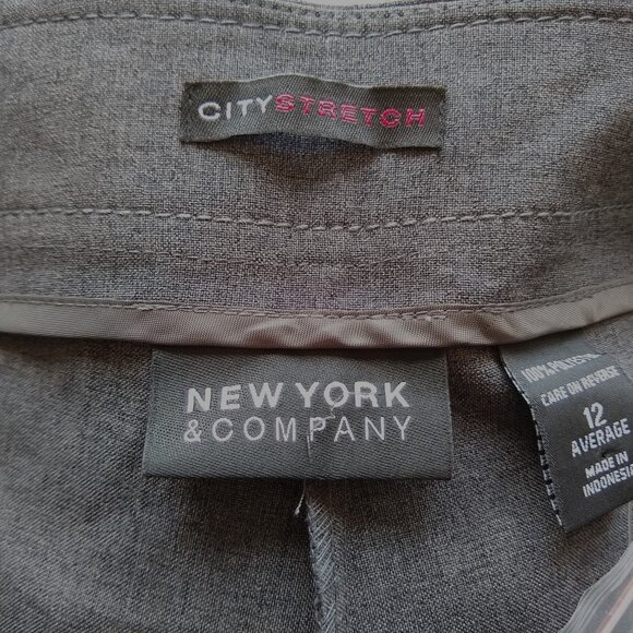 New York & Company Gray buckle trousers city Stretch - Picture 7 of 7